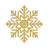 Gold glitter texture snowflake isolated on white background vector