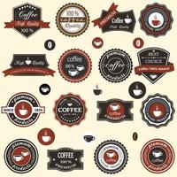 Coffee labels and elements in retro style vector