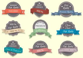 Nine Premium Quality labels vector