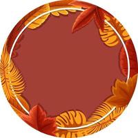 Round frame with autumn foliage vector