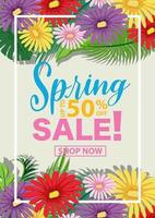 Spring sale banner template vector