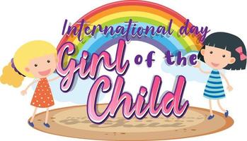 diseño de banner del día internacional de la niña vector