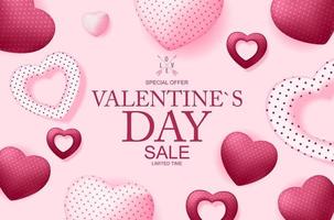 Valentines Day Sale, Discont Card. Vector Illustration