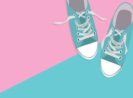 Pair of shoes on color background Vector Illustration