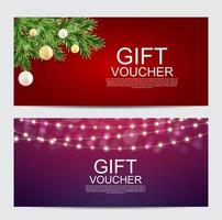 Winter, Christmas, New Year Gift Voucher Template Vector Illustration