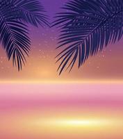 Abstract Summer Natural Palm Background Vector Illustration