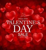 Valentines Day Sale, Discont Card. Vector Illustration