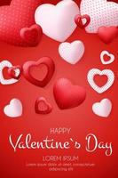 Happy Valentines Day Card with Heart. Vector Illustration