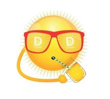 Vitamin D Sun Sign Icon. Vector Illustration