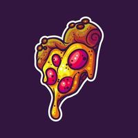 DELICIOUS PIZZA FOR STICKER AND ILLUSTRATION vector