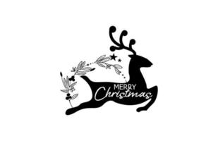 Christmas concept deer floral... vector