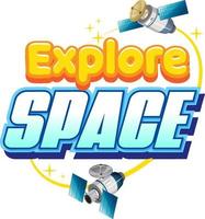 Explore Space word logo design vector