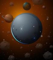 Moon planet on space background vector