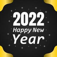 Diseño de saludo de año nuevo 2022 sobre fondo negro. diseños para pegatinas. vector