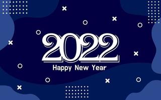 Feliz año nuevo 2022 diseño de fondo en color azul. diseños para plantillas de banner y portada. vector