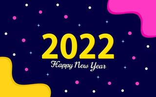 Feliz año nuevo 2022 diseño de fondo en color azul. diseños para plantillas de banner y portada. vector