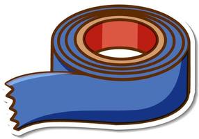 Blue tape roll sticker on white background vector