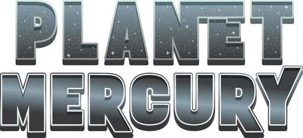 Planet Mercury word logo design vector