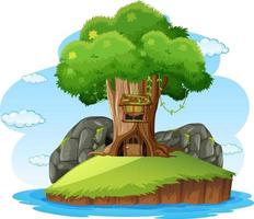 Fantasy tree house on white background vector