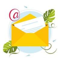 E-mail marketing. Mailbox and envelopes surrounded with notification by icons. Email concept represented by envelope and mailbox icon. Mailbox post full of letters and spam information. Email bombing. vector