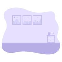 free-form interior template against the background of a picture and a bedside table. Work form home concept background. Vector illustration photo