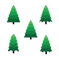 SILHOUETTE ICONS OF FIR TREES IN THE STYLE OF MINIMALISM vector