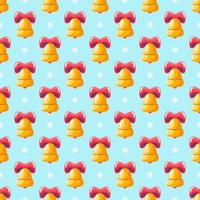 Christmas pattern seamless of cute bells, snowflakes. Pattern for printing on fabric, wrapping paper design. Childish background for fabric, textile, wallpaper, clothing. Vector illustration