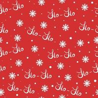 Christmas and New year concept. Hohoho pattern, Santa Claus concept. Seamless texture for Christmas design. Vector illustration red background white handwritten words ho.