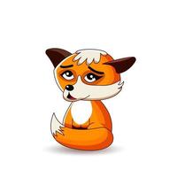 cute guilty red fox looks up with big eyes vector