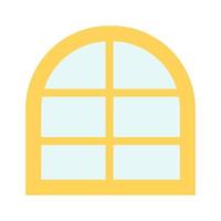 large yellow interior window for home. Vector illustration