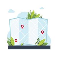 Aplicación de servicio de navegación GPS. mapas, obtener metáforas de direcciones. ilustraciones de metáfora de concepto aislado de vector. obtener direcciones concepto abstracto. ilustración vectorial vector