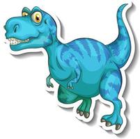 Tyrannosaurus dinosaur cartoon character sticker vector