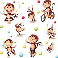 Monkey seamless pattern background vector