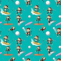 Monkey seamless pattern background vector
