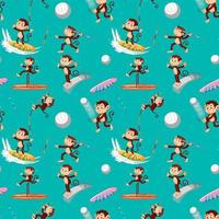 Monkey seamless pattern background vector