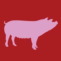 Pig  Shilhouette Vector Illustration