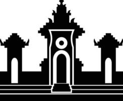 Bali Hindu Temple Worship Building Shilhouette vector