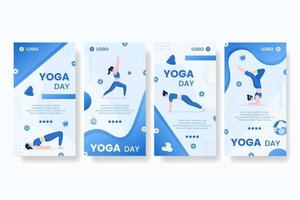 Yoga and Meditation Stories Editable of Square Background Illustration Suitable for Social media, Feed, Card, Greetings, Print and Web Internet Ads vector