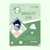 cartel de spa de belleza y yoga editable de fondo cuadrado adecuado para redes sociales, alimentación, tarjetas, saludos, anuncios impresos y web en Internet vector