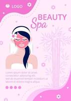 folleto de spa de belleza y yoga editable de fondo cuadrado adecuado para redes sociales, alimentación, tarjetas, saludos, anuncios impresos y web en Internet vector