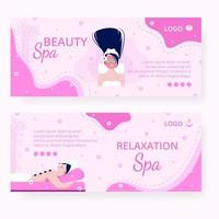 Beauty Spa and Yoga Landing Page Editable of Square Background Suitable for Social Media, Feed, Card, Greetings, Print and Web Internet Ads vector