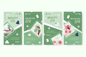 Beauty Spa and Yoga Stories Editable of Square Background Suitable for Social media, Feed, Card, Greetings, Print and Web Internet Ads vector