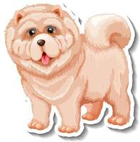 pegatina de dibujos animados de perro chow chow vector