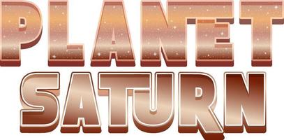 diseño del logotipo de la palabra planeta saturno
