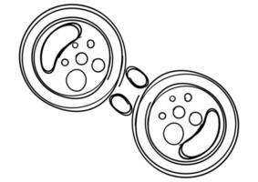 simple and abstract line art of two cups 2 vector