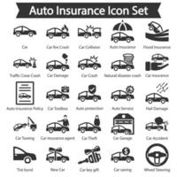 paquete de iconos de seguro de auto vector