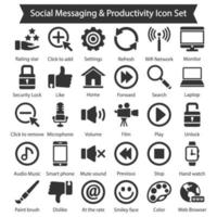 paquete de iconos de productividad y mensajería social vector