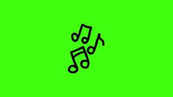 Music Line Icon Free Hand Drawing Motion Graphics on Green Background video