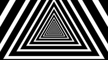 Fondo de movimiento de zoom de triángulo blanco y negro