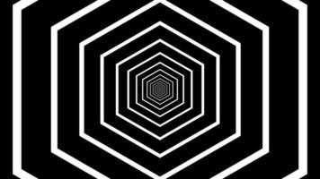 zoom hexagonal noir et blanc en arrière-plan de mouvement. video